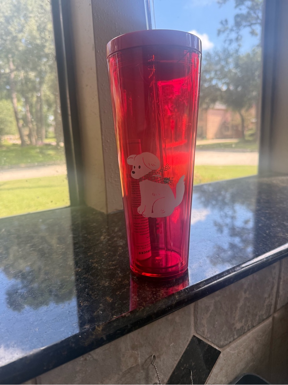 Starbucks rare and limited edition Christmas 2025 dog with scarf Tumbler